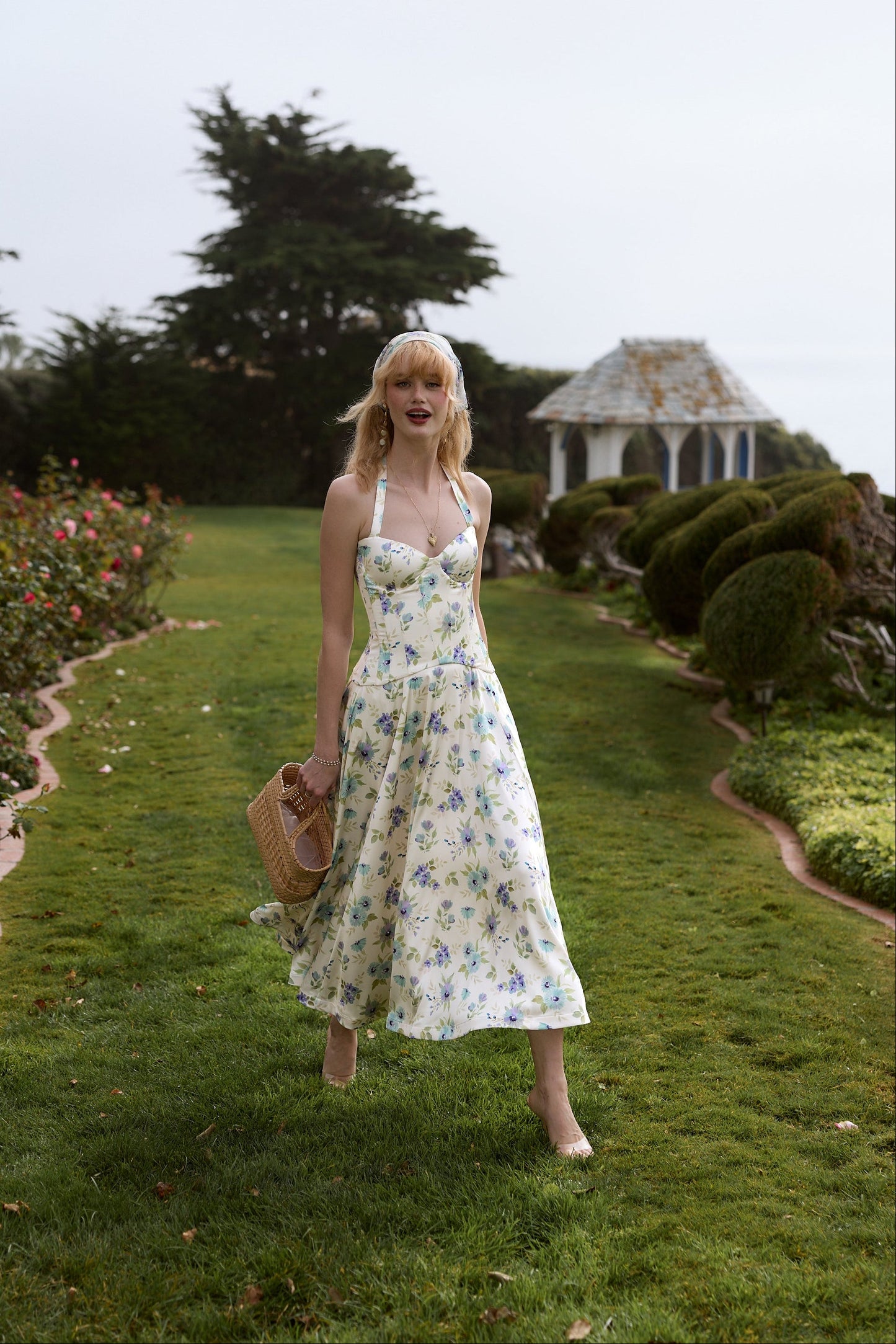 The Carrie Set in Blue Watercolor Floral