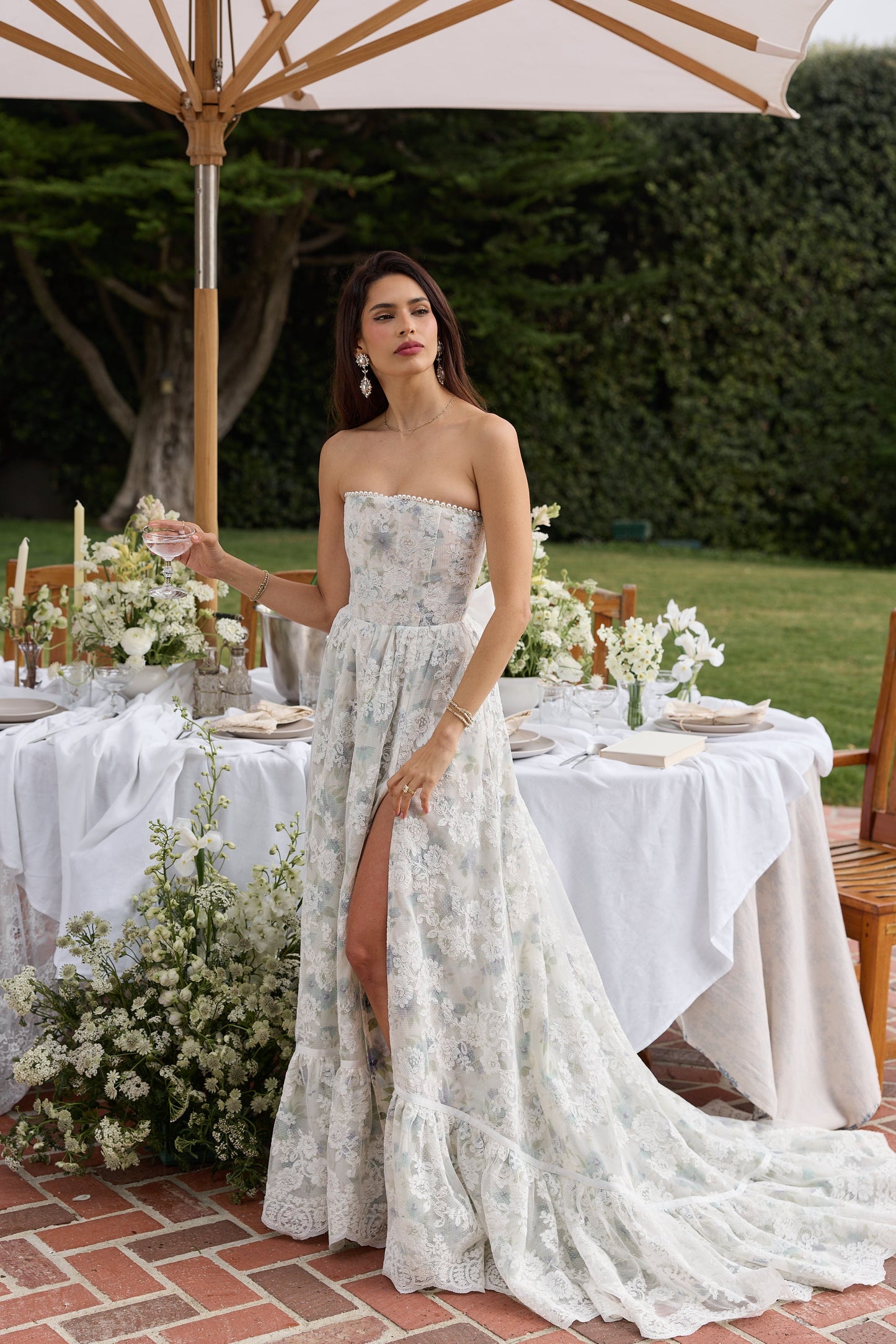 The Cambree Dress in Blue Watercolor Floral