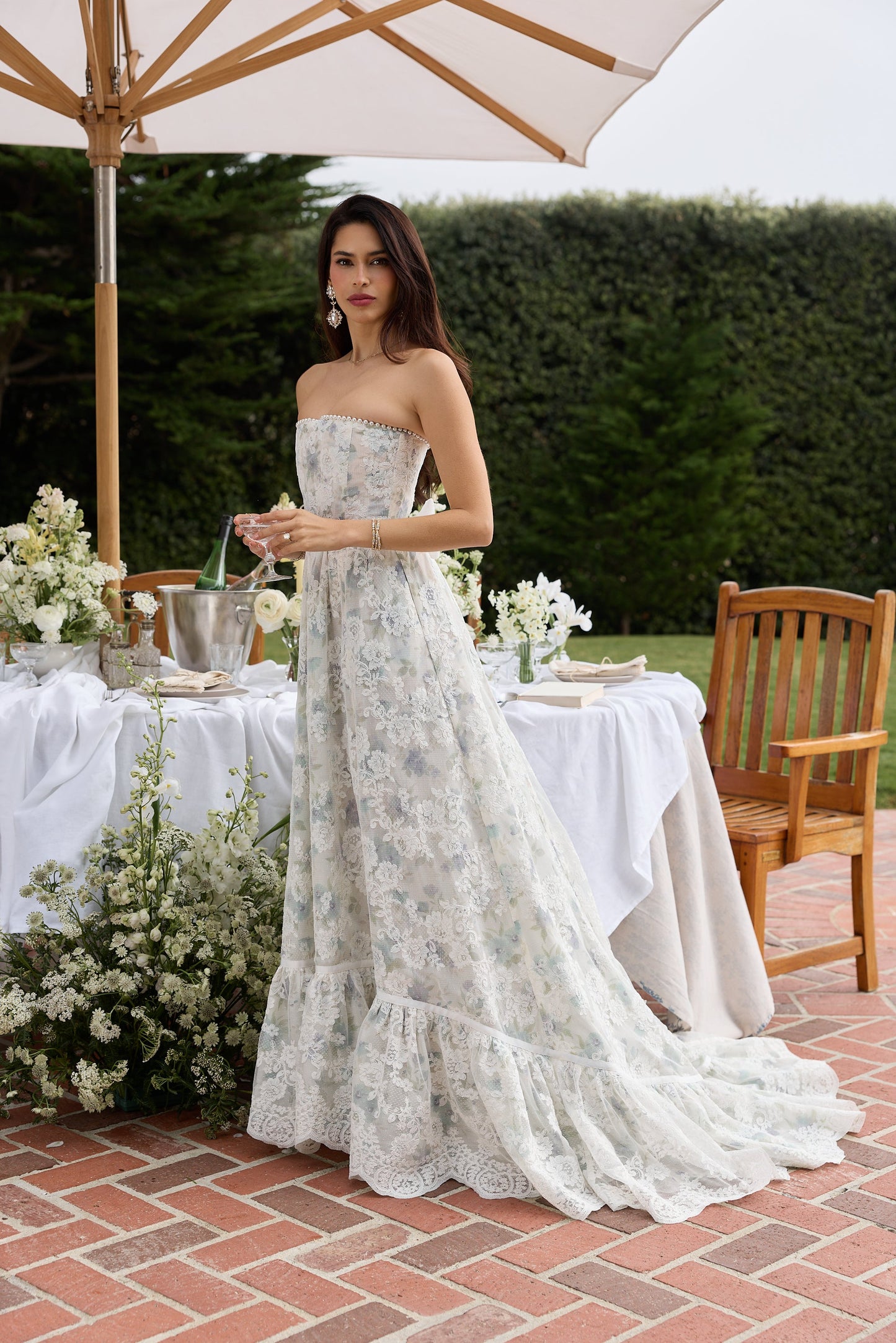 The Cambree Dress in Blue Watercolor Floral